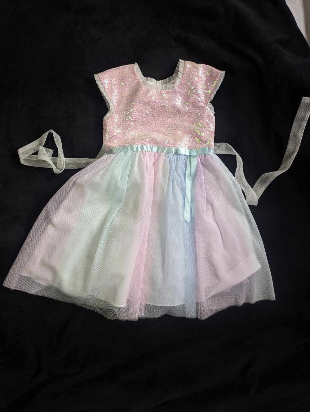 Girls Sequin Pink Blue Size 5 Birthday Party Dress